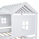 preview thumbnail 8 of 7, White Twin Size House Platform Beds with Two Drawers, Combination of 2 Side By Side Twin Size Beds
