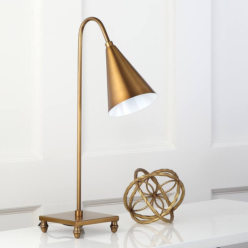 SAFAVIEH Lighting 20-inch Annetta Modern Gold Task Table Lamp - 11.5" x 5.25" x 20"