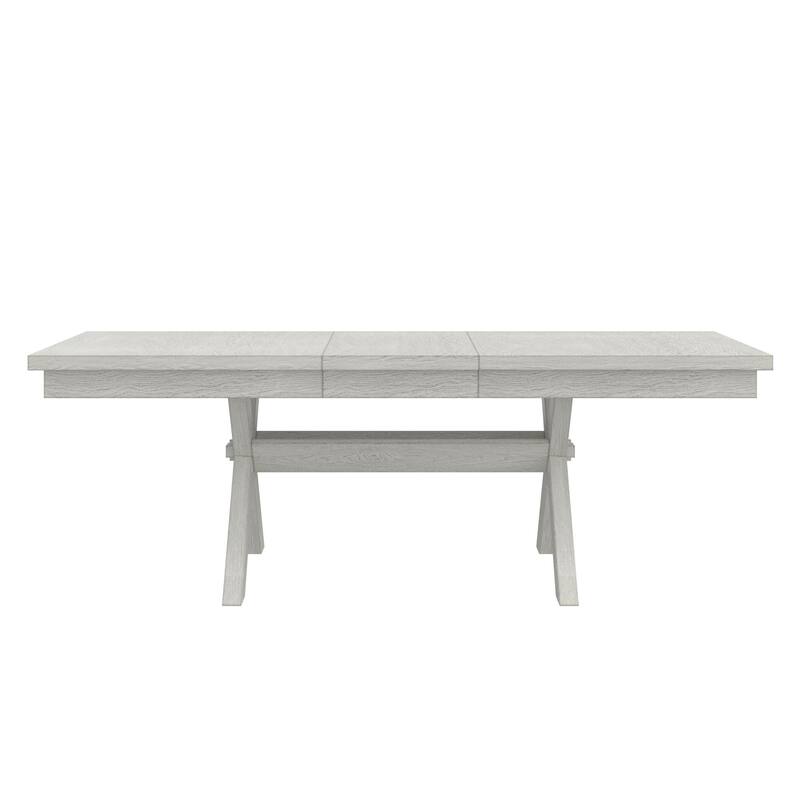 VECELO Dining Table Set, Solid Wood Rectangular Extendable Dining Table & Solid Wood Dining Chairs