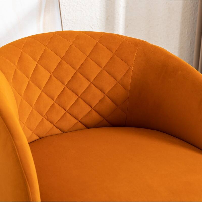 21.06"Seat Width Soft Velvet Fabric Swivel Chair For Living Room