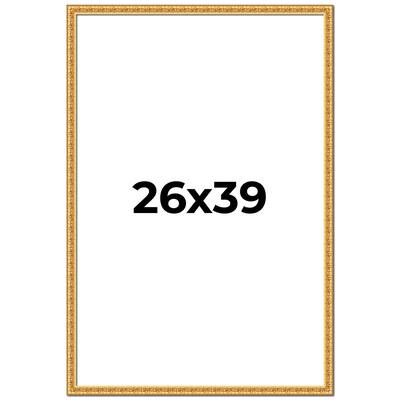 26x39 Frame Gold Real Wood Picture Frame Width 1 inches | Interior