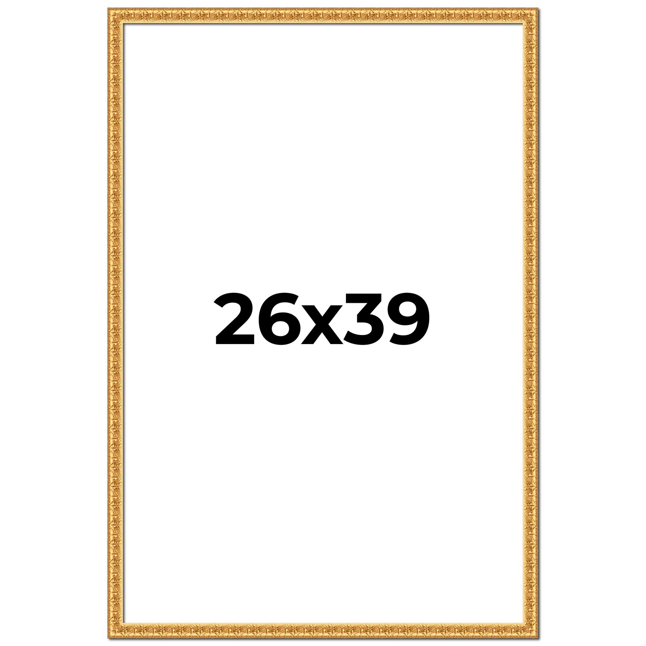 26x39 Frame Gold Real Wood Picture Frame Width 1 inches | Interior
