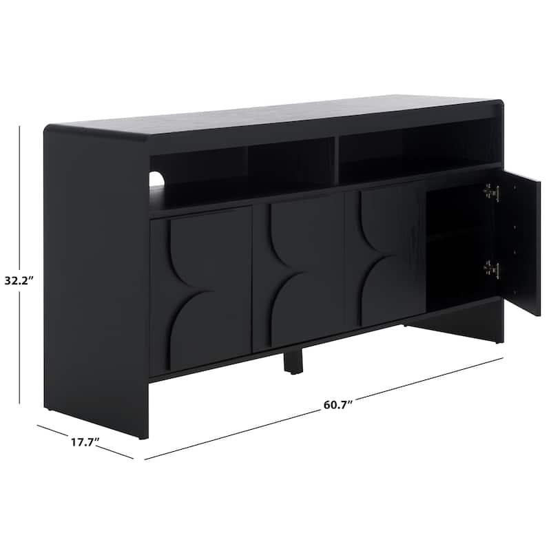 SAFAVIEH Home Arsenio 4 Door 2 Shelf Sideboard - 61"W x 18"D x 32"H