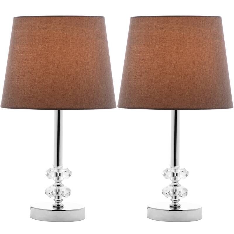 SAFAVIEH Lighting Andria 16-inch Grey Shade Crystal Orb Table Lamp (Set of 2) - 9"x9"x16" - 9"W x 9"D x 16"H