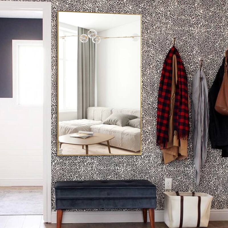 Modern Aluminum Alloy Thin Framed Full Length Floor Mirror