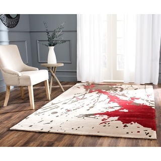 SAFAVIEH Handmade Soho Splash Modern Abstract Beige Wool Rug