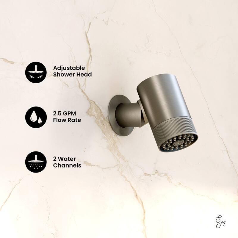Lumiere 2-Spray Patterns 2.5 Gpm Wall Mount Fixed Shower Head In Brushed Nickel