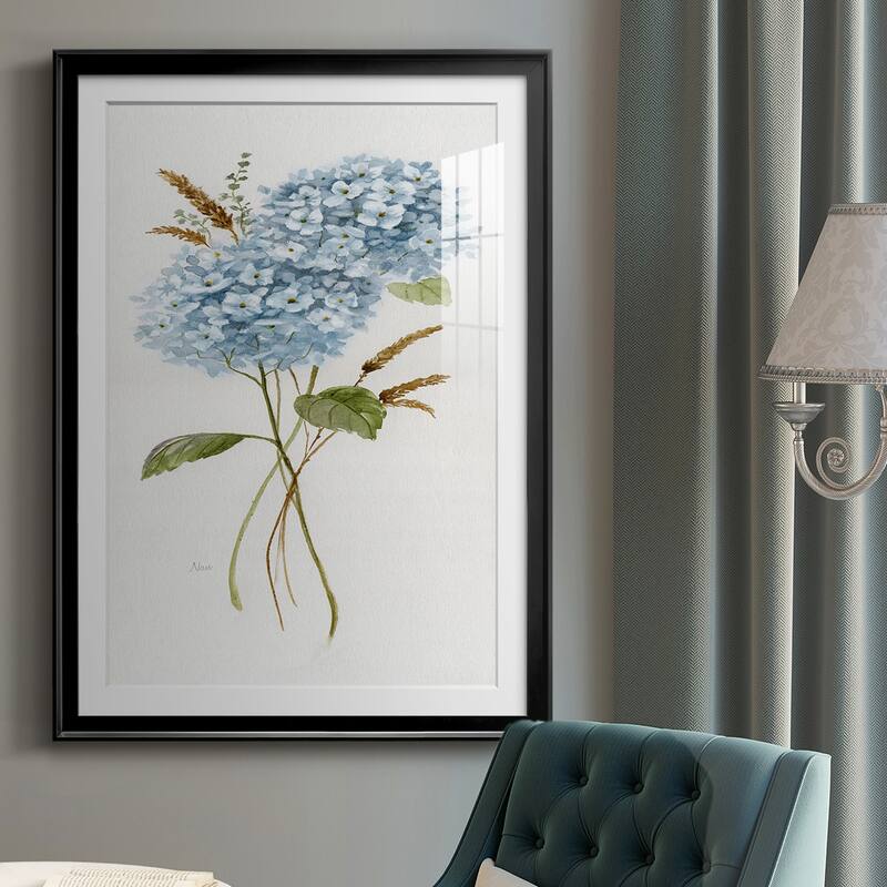 Petite Blue Hydrangea I Premium Framed Print - Ready to Hang
