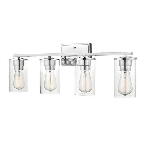 Millennium Lighting Verlana 4-Light Bathroom Vanity Fixture in Multiple Finishes with Clear Glass Shades