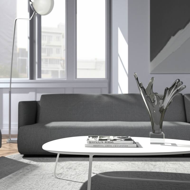 Glass Sculpture Artistic Agua Splash Elegant Decorations Living Room