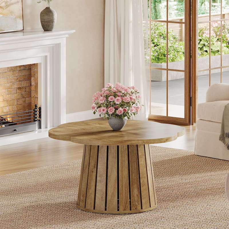 34"W Wood Coffee Table Round - N/A