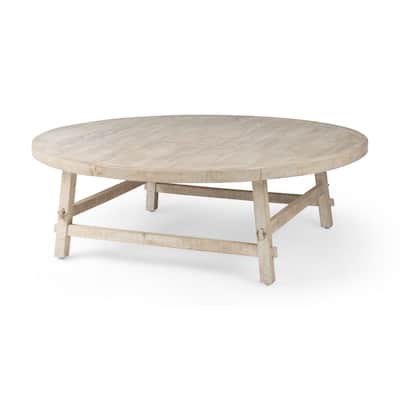 Rosie Blonde Solid Wood 48" Round Coffee Table - 48"L x 48"W x 16"H