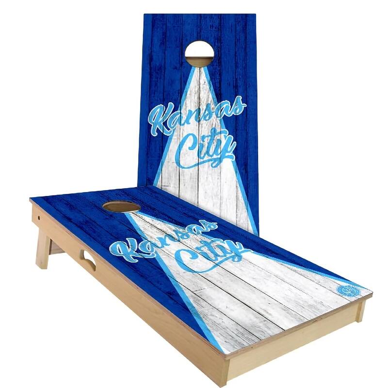 Kansas City Triangle Baseball Outdoor Cornhole Board Set - Backyard 2x4 - NO Accessories