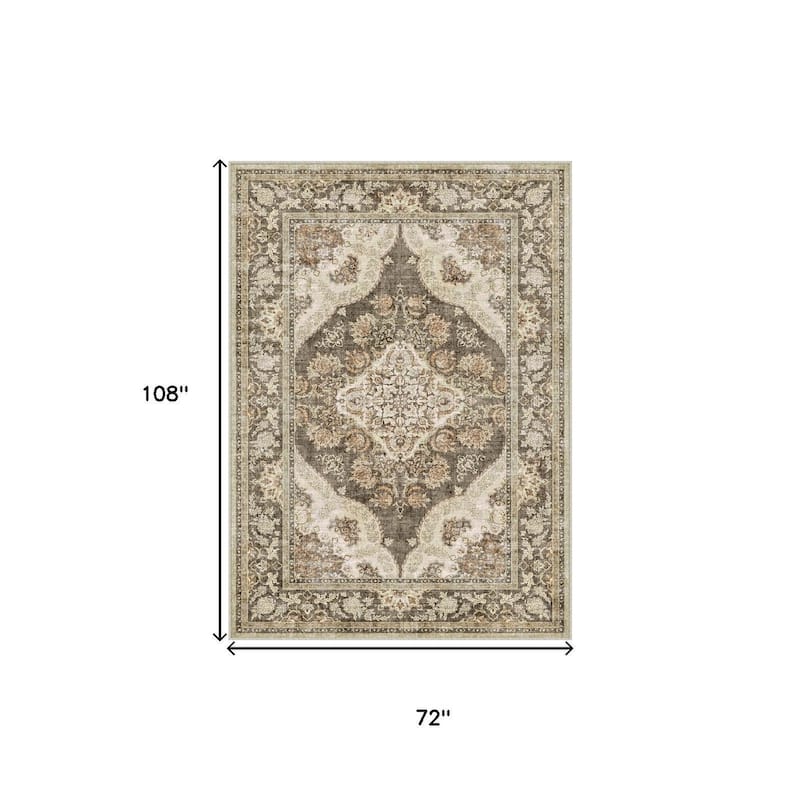 HomeRoots Medallion Traditional Rectangle Area Rug