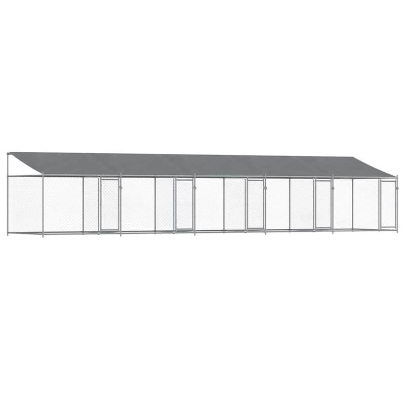 vidaXL Dog Cage Grey Galvanized Steel. Water-resistant Fabric Extra Large