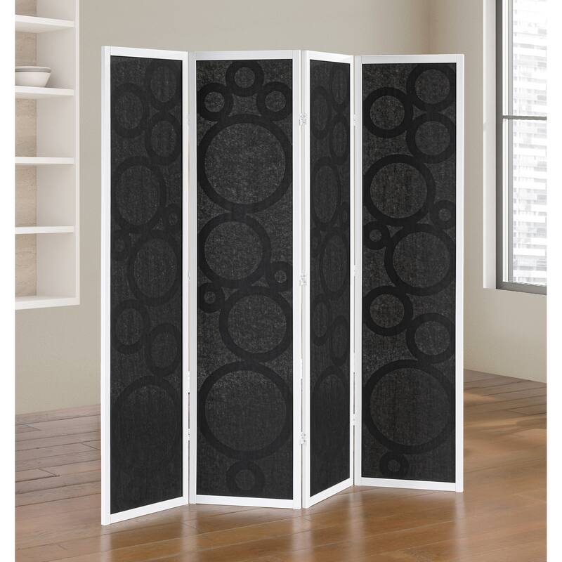 Roundhill Furniture Tavari 4-Panel Room Divider, Decorative Folding Freestanding Privacy Screen