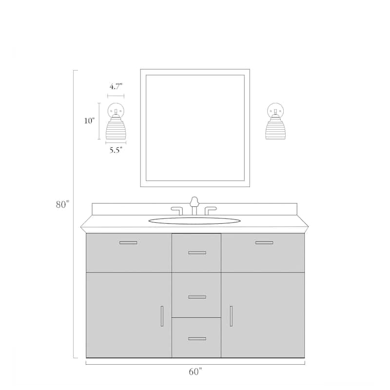 Reno Modern 1-Light Gold Bathroom Vanity Light Clear Glass Wall Sconce - L 5.5" x W 7.5" x H 9.8"