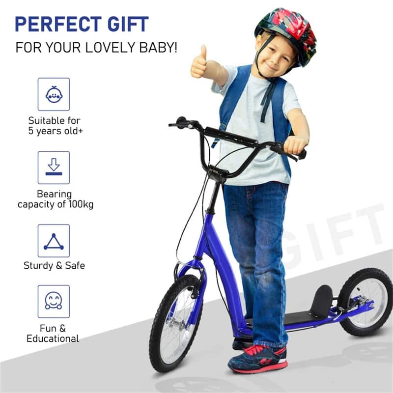 Adjustable Height Balance Training Scooter with Soft Grip Handlebar and Sturdy Rubber Wheels for Kids
