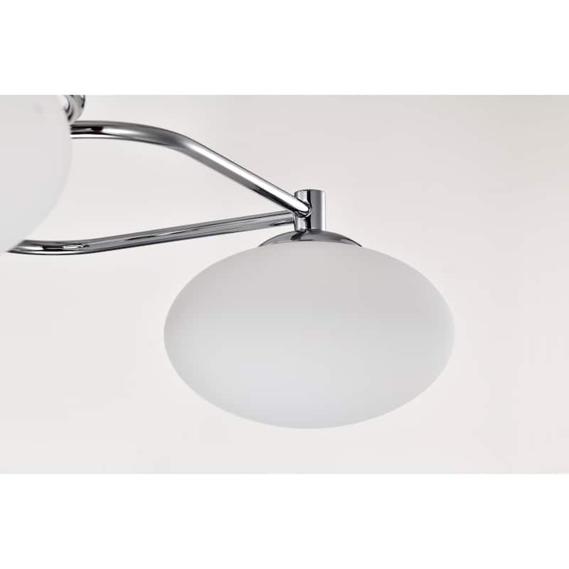Camris 5-Light Chrome Chandelier Frosted Glass Shades