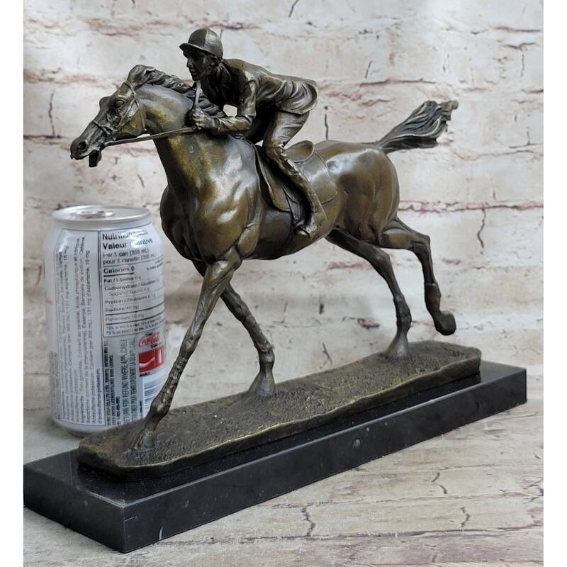 Jockey On Racehorse After The Race Signed Original Milo Hot Cast Artwork Decor