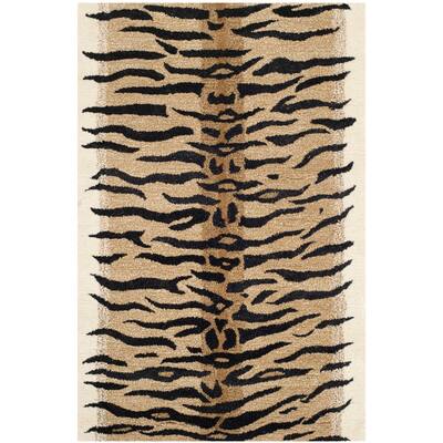 SAFAVIEH Handmade Soho Modern & Contemporary Beige / Black Wool Rug - 2' x 3'