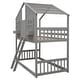 preview thumbnail 50 of 50, Elegance Unique Design Wood House Roof bunk Bed,Minimalistic Design Kid's Bunk Bed