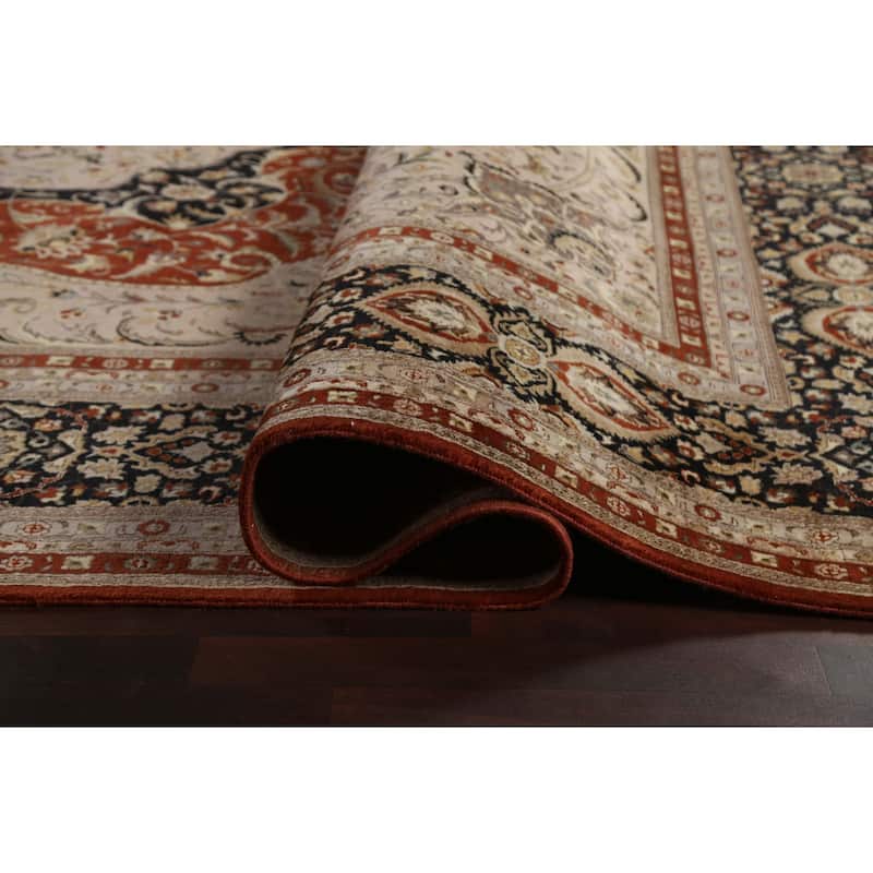 Wool/ Silk Vegetable Dye Tabriz Haj Jalili Large Area Rug Hand-knotted - 12'2" x 18'3"