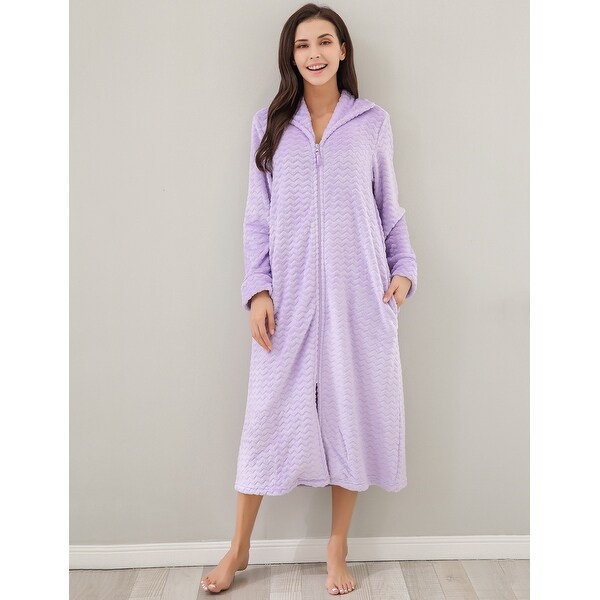 Richie House Women s Soft Warm Lightweight Fleece Bathrobe Bed