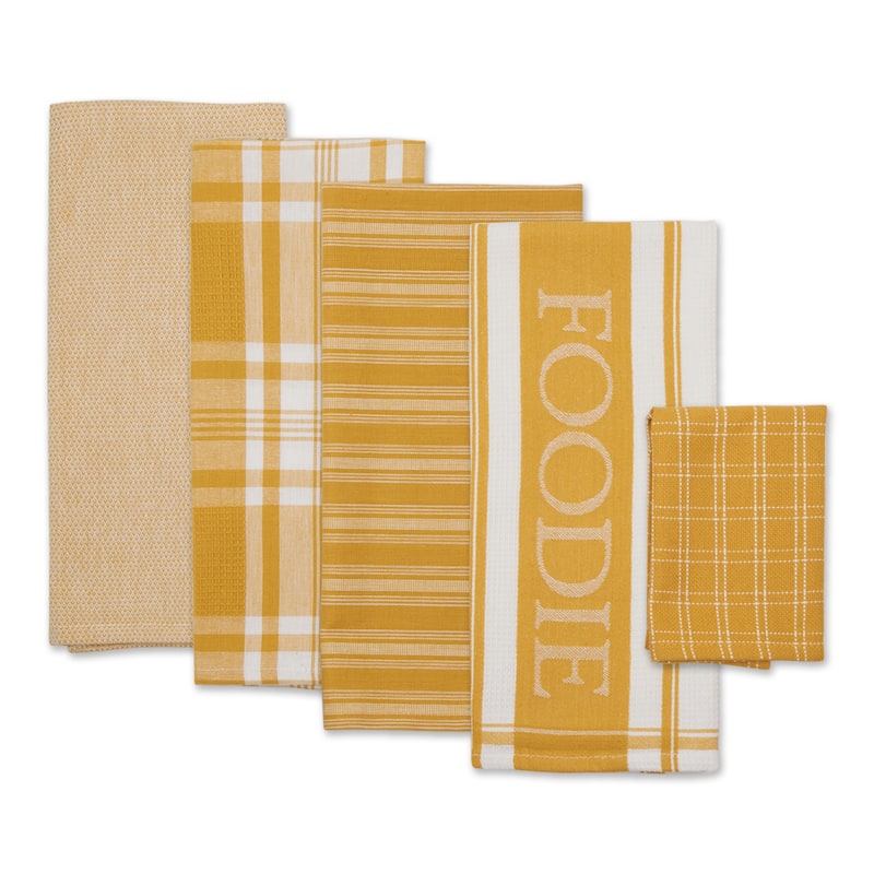 DII Foodie Dishtowel And Dishcloth 5 Piece
