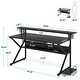 preview thumbnail 10 of 11, 47 inche Computer Desk with Storage Shelf and Monitors Shelf, Gaming Gamer Desk