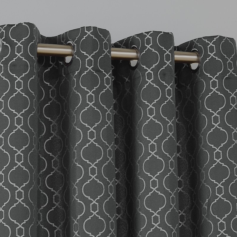 Deconovo Geometric Knitting Room Darkening Grommet Curtain(2 Panels)