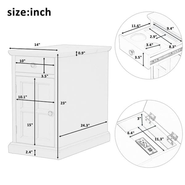 Espresso Wooden USB Port Storage End Table main image 1