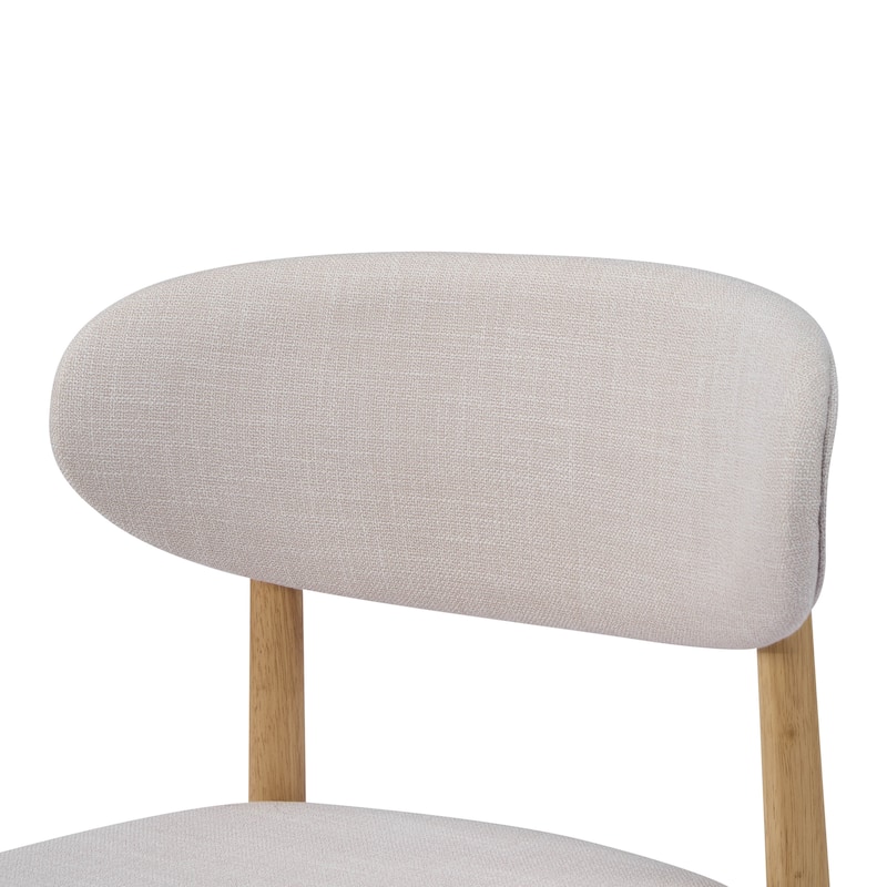 Christopher Knight Home - Caelum Upholstered Rubberwood Dining Chair with Solid Wood Legs