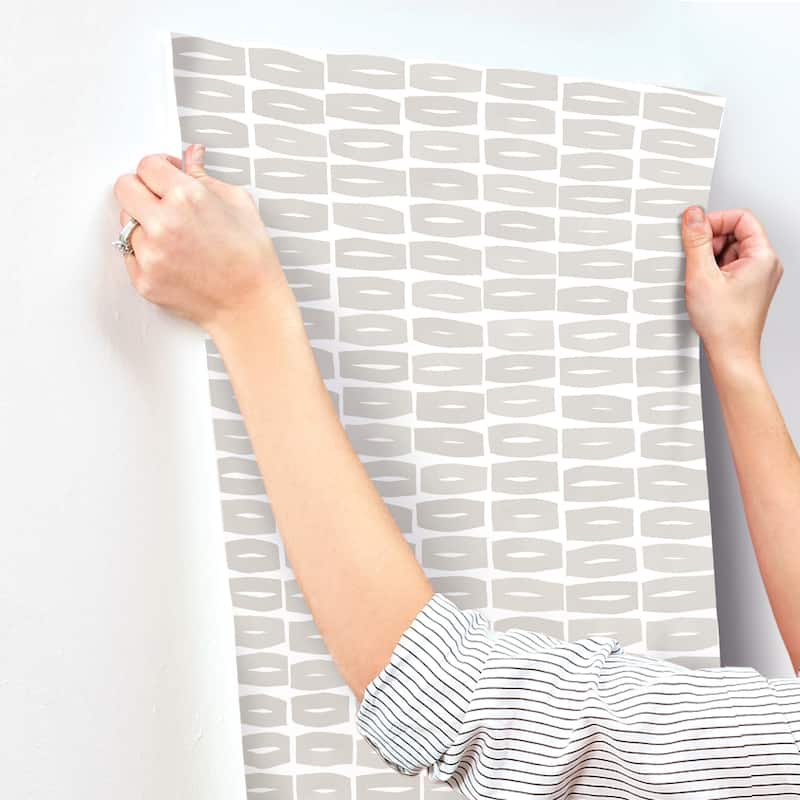 York Wallcoverings Modernist Motif Lichen Grey Wallpaper