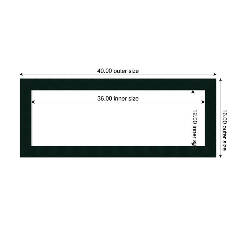 Amanti Art Tribeca Black Framed Dry Erase Magnetic Board - 40 x 16 in