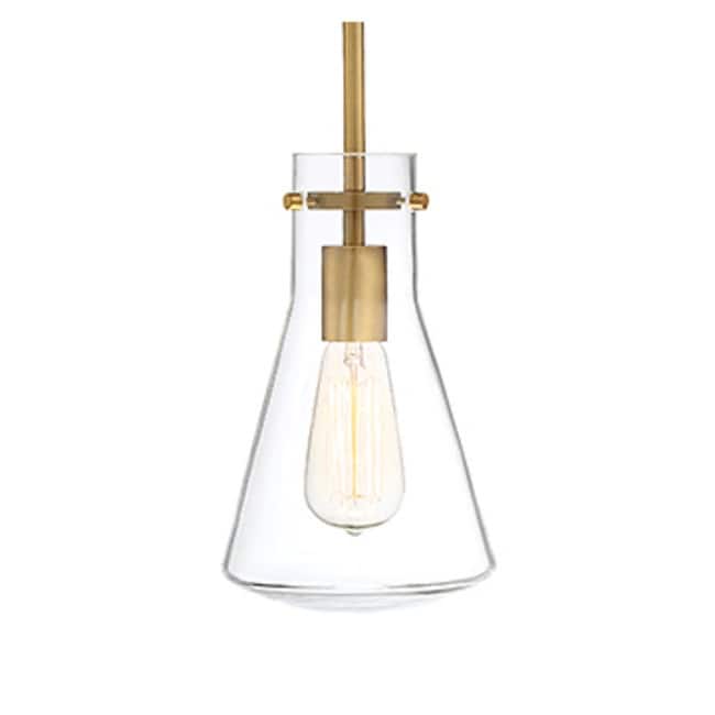 Meridian M70063 Single Light 6" Wide Mini Pendant - Natural Brass