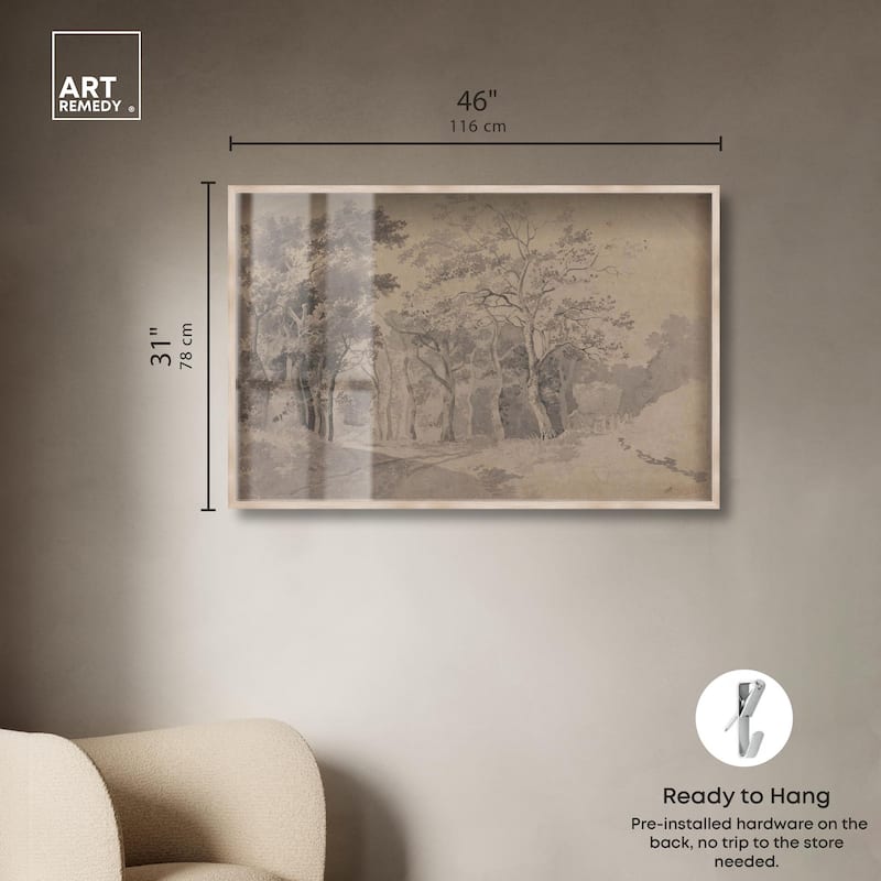 Grove with Road and Haycart Shadowbox by Art Remedy