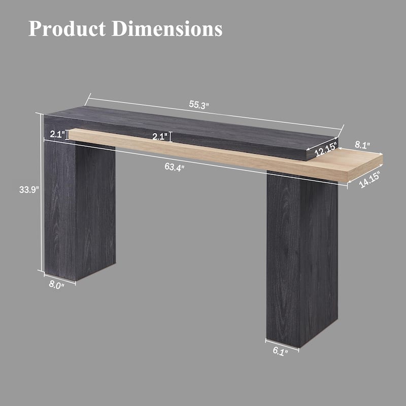 Modern Entryway Table, Wood Sofa Table Behind The Couch, Narrow Table