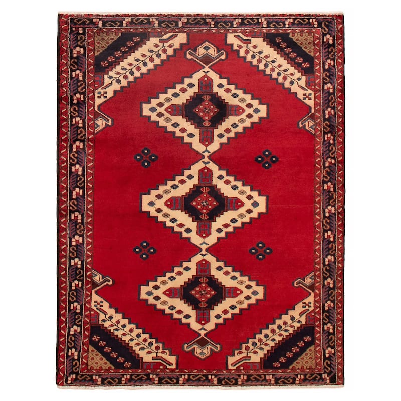 ECARPETGALLERY Hand-knotted Anadol Red Wool Rug - 5'3 x 6'8 - Red - 5'3 x 6'8