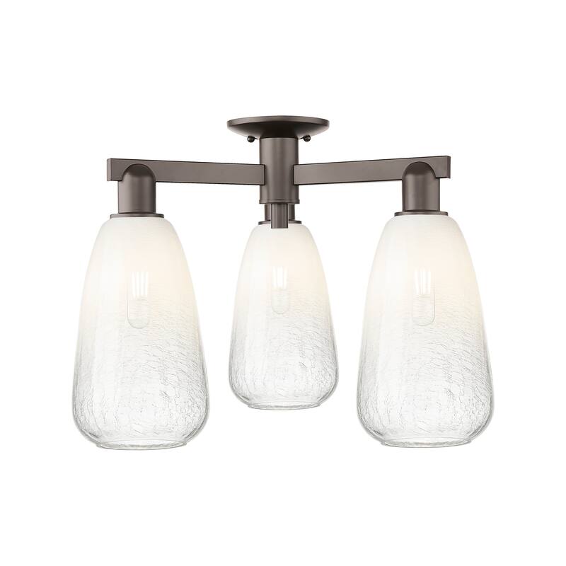 Innovations Lighting Downtown Urban - Brookhaven Almond - 3 Light 24" Semi-Flush Mount