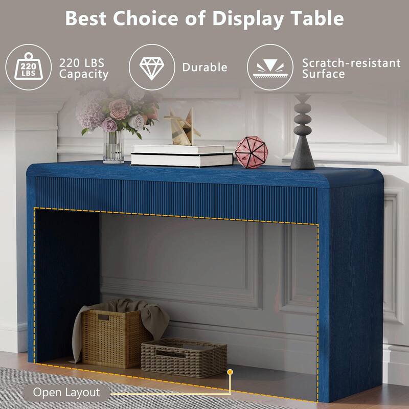 Rustic Console Table with 3 Fluted Drawers