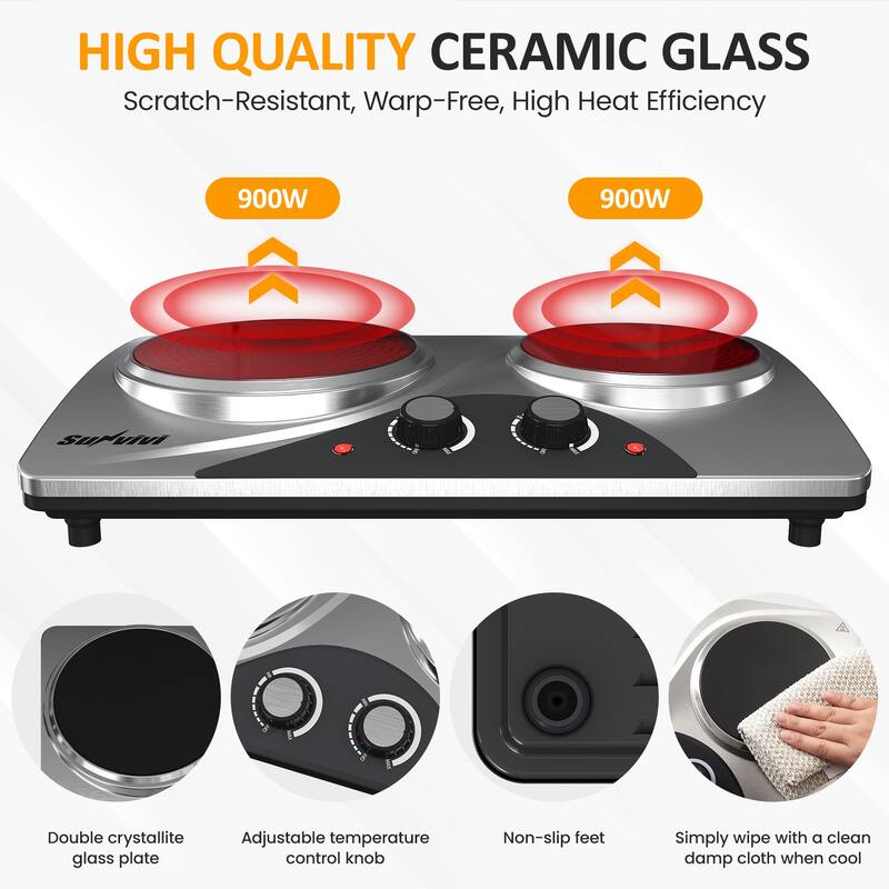 Double Burner Portable Ceramic Cooker