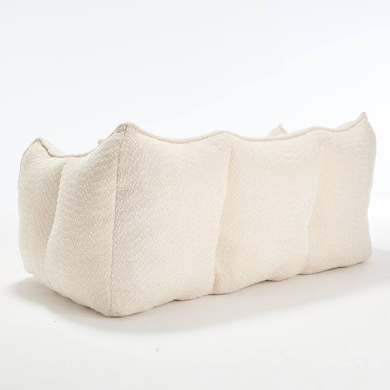 73.2" Chenille Oversized Beanbag Sofa Chair with High-Resilience Foam, Armrests and Handles