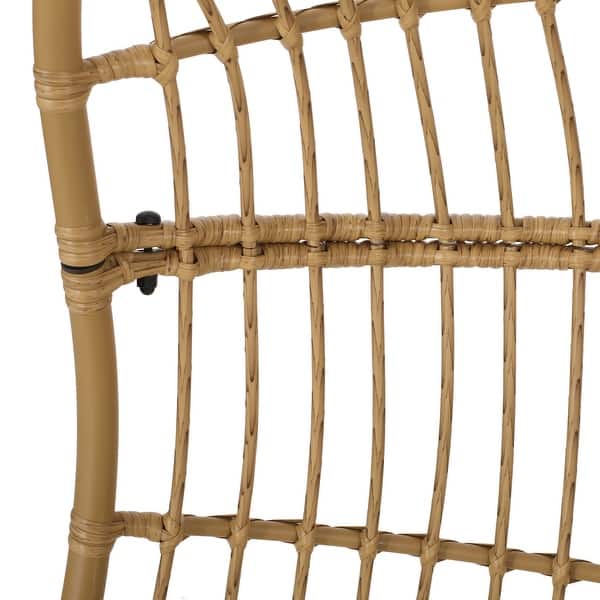 Richards Outdoor/Indoor Wicker Hanging Chair (No Stand) by Christopher Knight Home - Light Brown + Beige