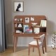 preview thumbnail 3 of 17, Kids Desk with Chair, Student Desk Multi-Tier Organizer, Solid Wood Bookshelf with Drawers Brown