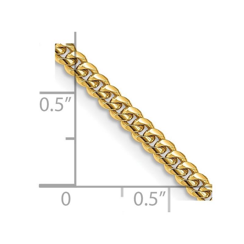 Curata 14k 3.5mm Solid Miami Curb Chain Bracelet