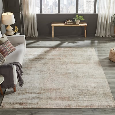 Urban Distress Abstract Beige Handmade Area Rug