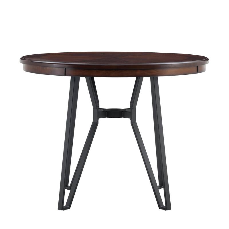 Roomfitters Round Bar Table with Metal Base, Modern Pub Table for Dining Spaces and Breakfast Nooks