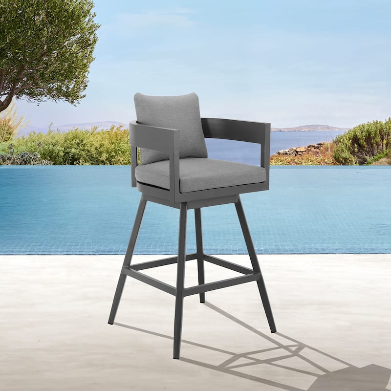 Menorca Aluminum Outdoor Patio Swivel Counter Height Bar Stool