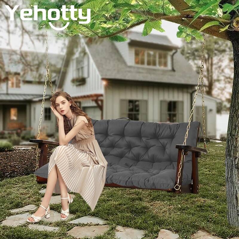 Swing Replacement Cushion, Outdoor Bench Cushions with Backrest Thicken 4", Patio Furniture Garden Porch Loveseat Glider Pad